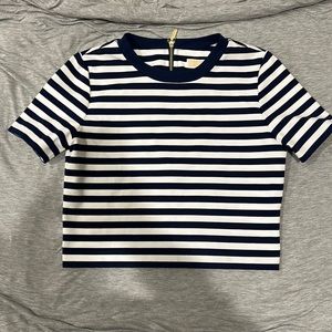 Michael Kors navy and white stripe crop top!